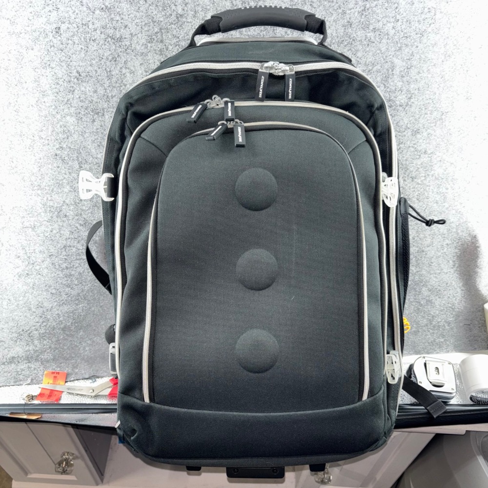 IKEA Family UPPTÄCKA Wheel Carryon Black Orange W/Detachable Backpack Suitcase